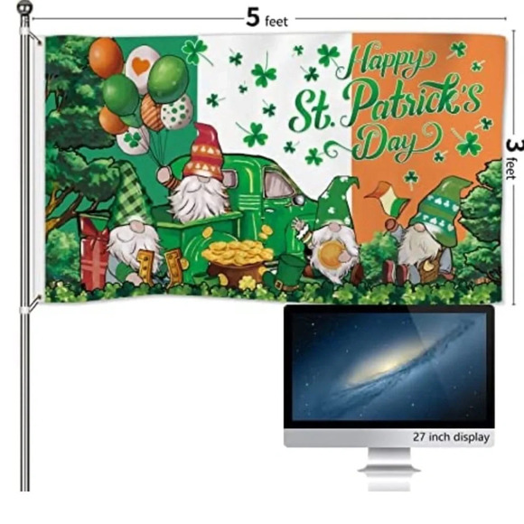 New! Happy St. Patrick’s day gnome flag ☘️ - Picture 2 of 6
